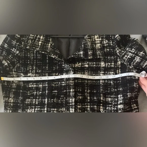 Ann Taylor Women’s Black and White Houndstooth Jacket Size 14 - Picture 3 of 5